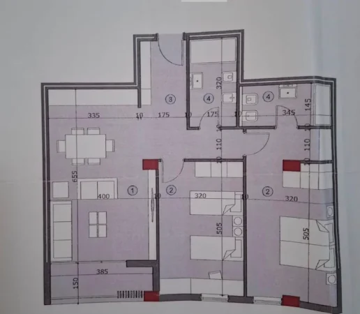 Tirane, shitet apartament 2+1+Ballkon Kati 5, 111 m² 158.000 € (Ali Demi)