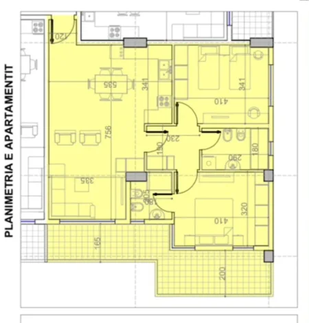 Tirane, shitet apartament 2+1+Ballkon Kati 3, 98 m² 103.200 € (Paskuqan)