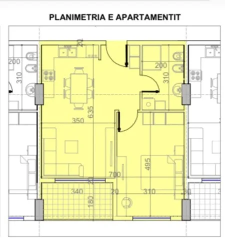 Tirane, shitet apartament 1+1 Kati 3, 67 m² 71.306 € (Paskuqan)