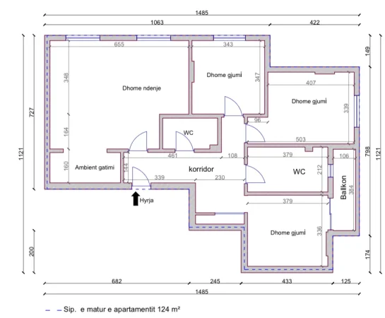 Tirane, shitet apartament 3+1+Ballkon Kati 7, 136 m² 350.000 € (Komuna e parisir)