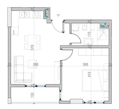 Durres, shitet apartament 1+1+Ballkon Kati 2, 64 m² 97.000 € (Msli i Robit, Golem)