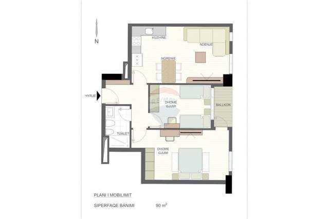 Tirane, shes apartament 2+1+BLK Kati 3, 90 m² 90.500 Euro (Farmacia 10)