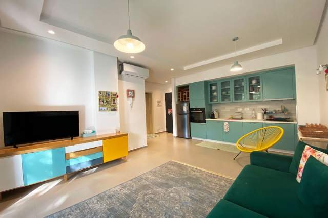 Gjiri Lalezit, jepet me qera apartament 1+1+BLK Kati 0, 58 m²  (Vala Mar, Residence)