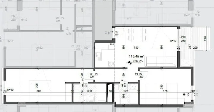 Tirane, shitet apartament 2+1+Ballkon Kati 7, 115 m² (Meis)