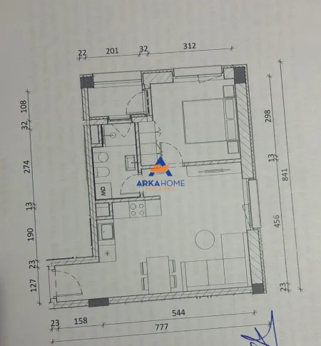 Tirane, shitet apartament 1+1+Ballkon Kati 6, 60 m² 99.000 € 