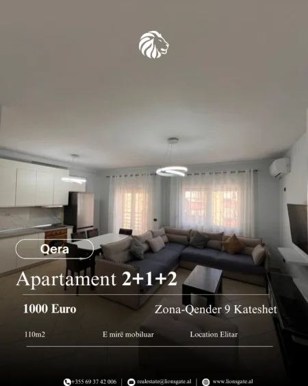 Tirane, jepet me qera apartament 2+1 , 110 m² 
