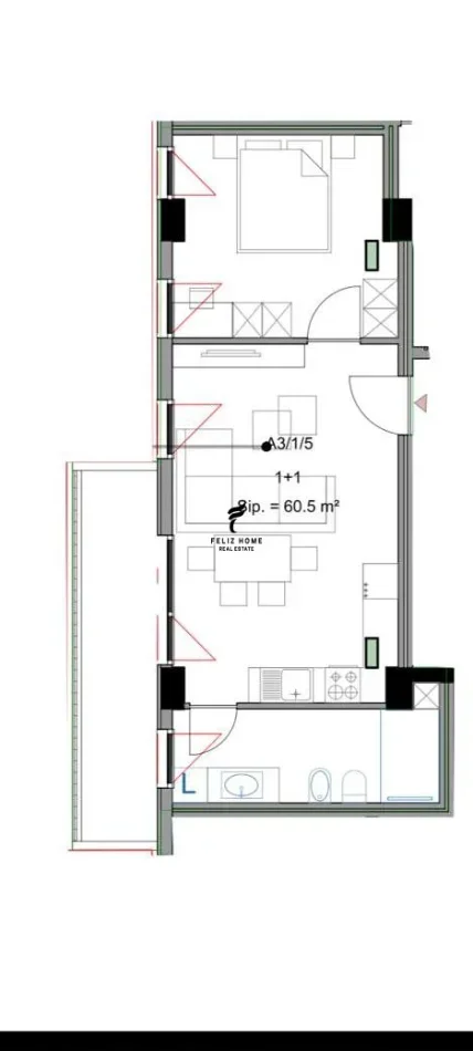 Tirane, jepet me qera apartament 1+1 Kati 1, 70 m² 400 € (LAPRAKE)
