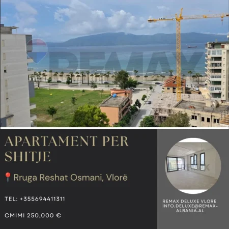 Vlore - Lungomare, shitet apartament 2+1+Ballkon Kati 9, 112 m² 250.000 € (Rruga Reshat Osmani, pran shkolles se Marines, Vlore)