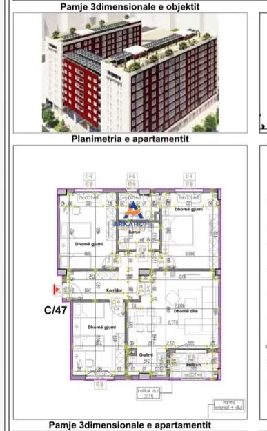 Tirane, shitet apartament 3+1+Ballkon Kati 7, 139 m² 307.120 € 