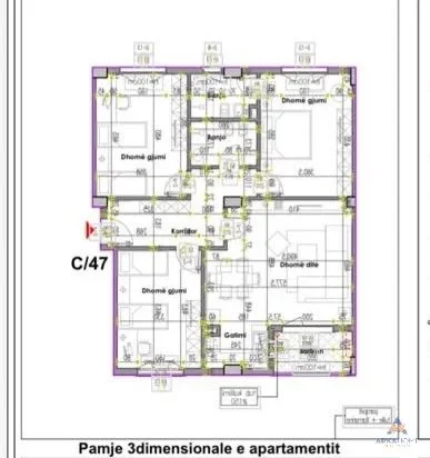 Tirane, shitet apartament 3+1+Ballkon Kati 7, 139 m² 307.120 € 