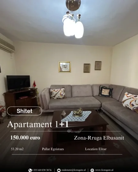 Tirane, shes apartament 1+1+Ballkon , 53 m² 150.000 € 