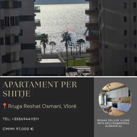 Vlore - Lungomare, shitet apartament 1+1 Kati 6, 61 m² 97.000 € (Rruga Reshat Osmani, Vlore)