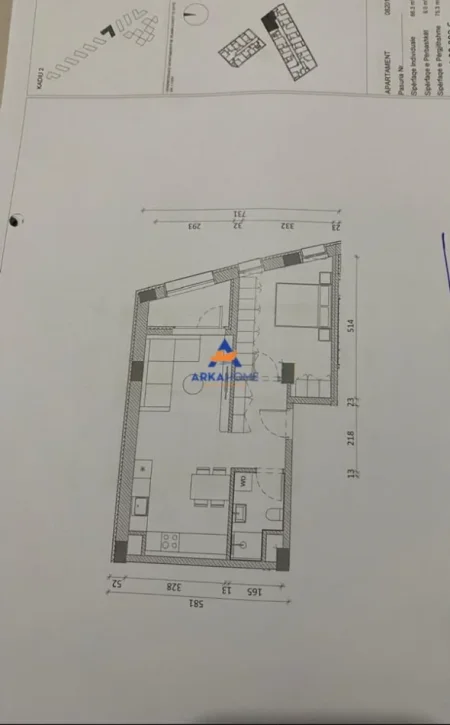 Tirane, shitet apartament 1+1+Ballkon Kati 3, 106 m² 169.600 € 