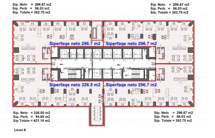Tirane, jepet me qera ambjent biznesi Kati 6, 1.570 m² 40.000 € (Rruga e Elbasanit)