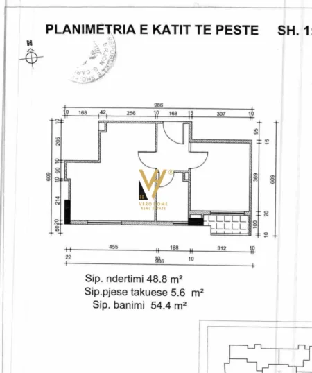 Tirane, shitet apartament 1+1+Ballkon Kati 5, 54 m² 105.000 € (MISTO MAME)