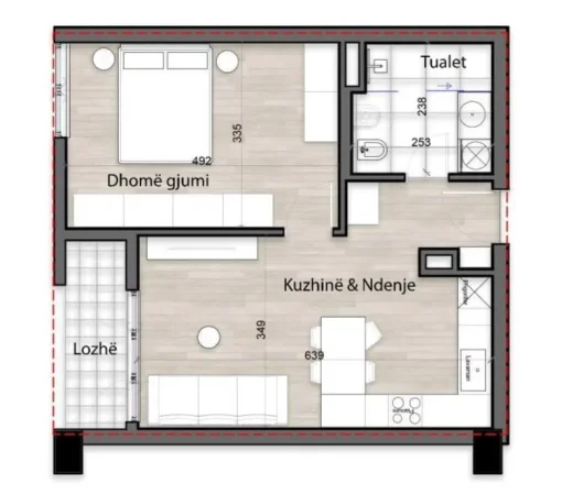 Tirane, shitet apartament 1+1+Ballkon Kati 7, 73 m² 113.460 € (Porcelan)