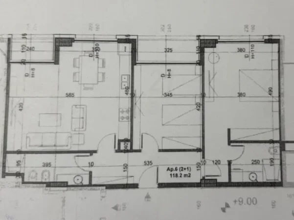 Tirane, shitet apartament 2+1+Aneks+Ballkon Kati 2, 116 m² 180.000 € 