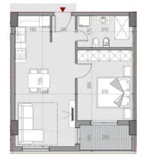 Tirane, shitet apartament 1+1+Ballkon Kati 3, 63 m² 90.000 € (Univers City)