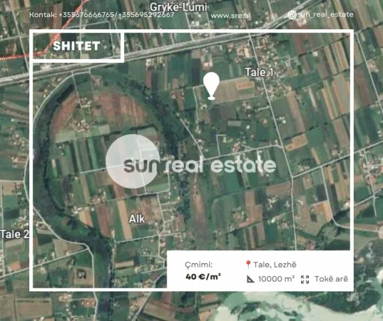 Lezhe, shitet toke , 10.000 m² 400.000 € (TALE, LEZHE)