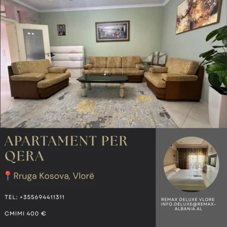Vlore, jepet me qera apartament 1+1 Kati 2, 75 m² 400 € (Rruga Kosova, Skele, Vlore)