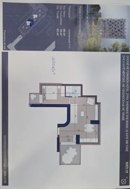 🌇 Shitet Ap: 1+1+1Wc & 1 Ballkon 📍CODE OF SHADOW RESIDENCE - 5 MAJ (83m²) - 📍800 m nga Unaza 🔥 Kati 5 | Çmimi: 128.000€ 💥