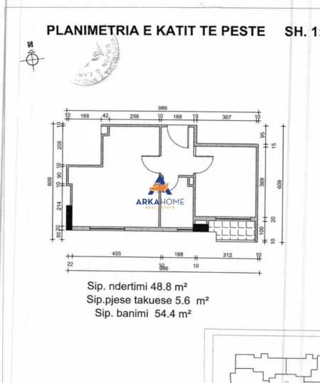 Tirane, shitet apartament 1+1+Ballkon Kati 5, 55 m² 111.940 € 