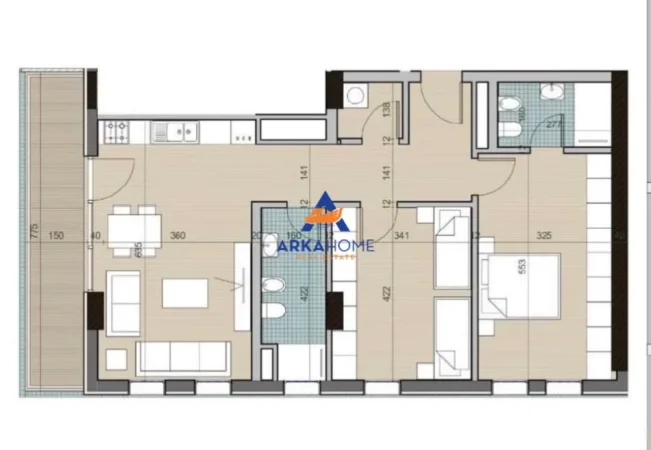 Tirane, shitet apartament 2+1+Ballkon Kati 8, 127 m² 153.252 € 