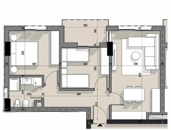 Tirane, shitet apartament 2+1+Ballkon , 83 m² 132.800 € (Kompleksi Ajka, 5 Maji)