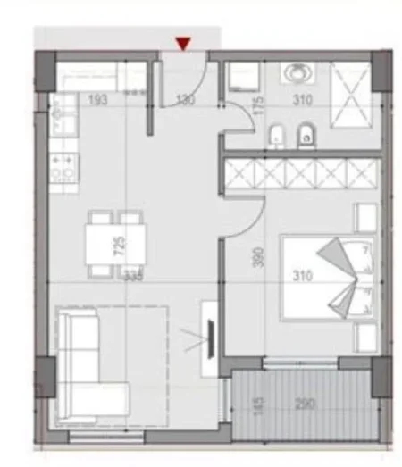 Tirane, shitet apartament 1+1 Kati 3, 62 m² (Univers City)