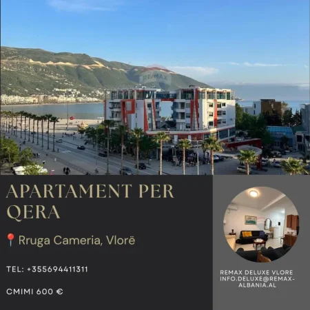 Vlore - Lungomare, jepet me qera apartament 2+1+Ballkon Kati 2, 120 m² 600 € (Rruga Cameria, Lungomare, Vlore)