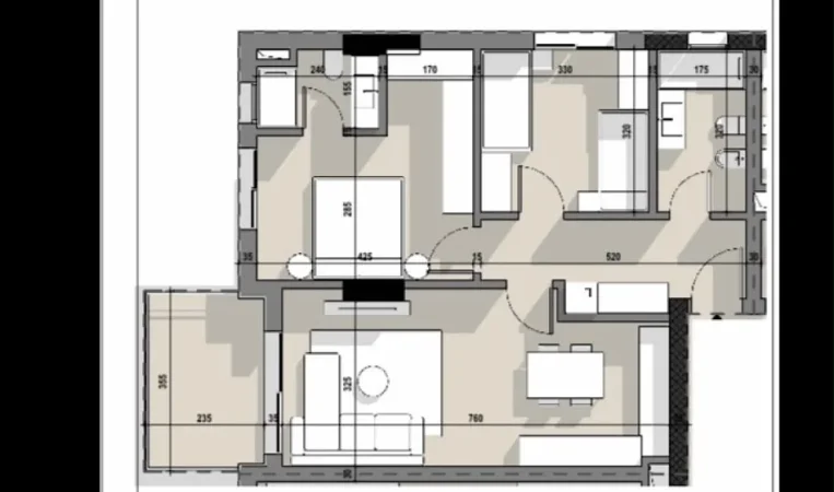 Tirane, shitet apartament 2+1 Kati 3, 100 m² 160.304 €
