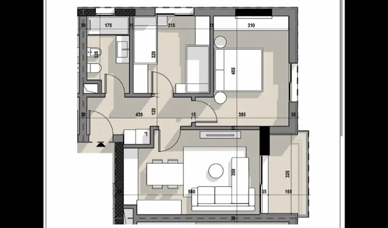 Tirane, shitet apartament 2+1 , 82 m² 131.392 € 