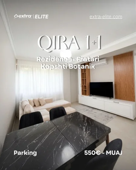 Tirane, jepet me qera apartament 1+1 Kati 1, 63 m² 550 € (Fratari Botanical Complex)