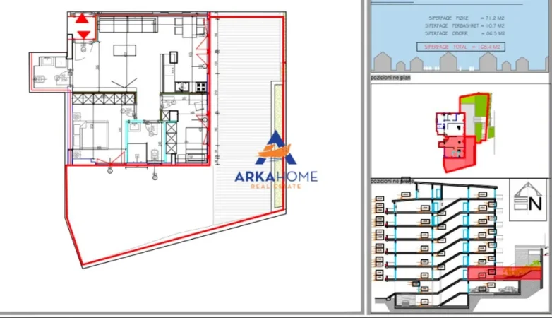 Tirane, shitet apartament 2+1+Ballkon Kati 0, 81 m² 189.602 € 