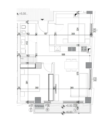 Luxury Office : 89.1 m² Kati 1 Teknik (📍KOMUNA PARISIT - White Could Residence )  3 Ambiente Pune,  CHILLER AC, Çmimi 120,000L Neto/Muaj 🌐✅️