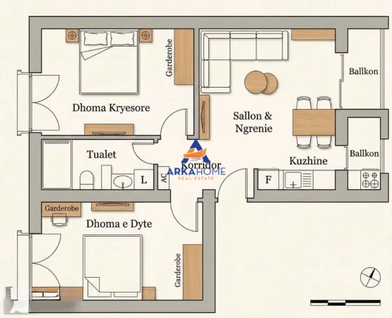Tirane, shitet apartament 2+1+Ballkon Kati 7, 76 m² 200.959 € 