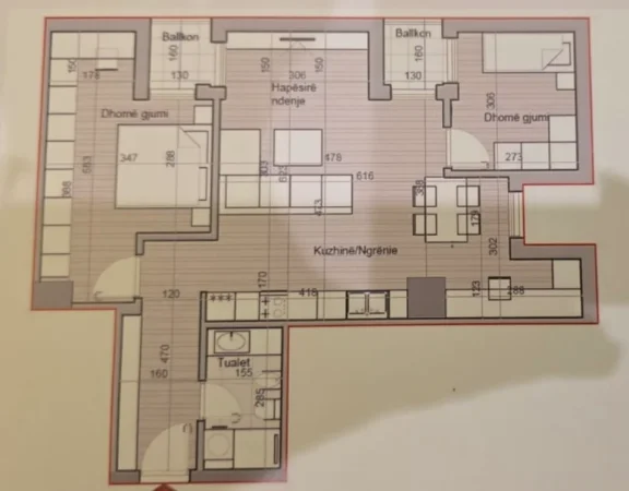 Tirane, shitet apartament 2+1+Ballkon , 110 m² 253.000 € (Hora Vertikale, Zogu i Zi)