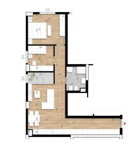Tirane, shitet apartament 2+1+Aneks+Ballkon Kati 9, 92 m² 155.720 € (ish fusha e aviacionit)