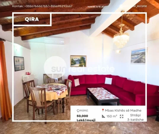 Shkoder, jepet me qera shtepi Vile 3 Katshe Kati 3, 150 m² (MBAS KISHES SE MADHE)