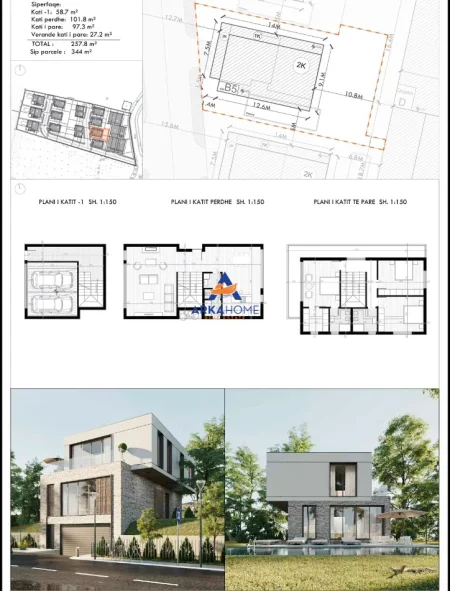Tirane, shitet Vile 3+1 Kati 3, 257 m² 550.000 € (farke)