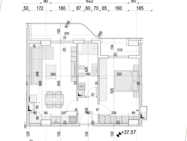 Tirane, shitet apartament 1+1+Ballkon Kati 11, 80 m² 239.000 € (Rruga e Kavajes)