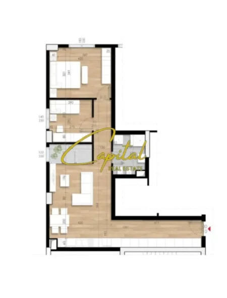 Tirane, jepet me qera apartament 2+1 Kati 8, 91 m² 157.000 € (KOMPLEKSI TURDIU)