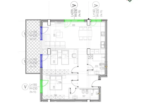 Tirane, shitet apartament 2+1+Ballkon Kati 6, 134 m² 235.000 € 