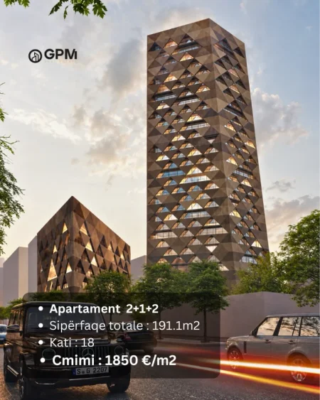 Shitet apartamenti 2+1+2 ne Porcelan ne nje nga projektet me ikonike te Tiranes,ne nje kulle 34-katëshe.