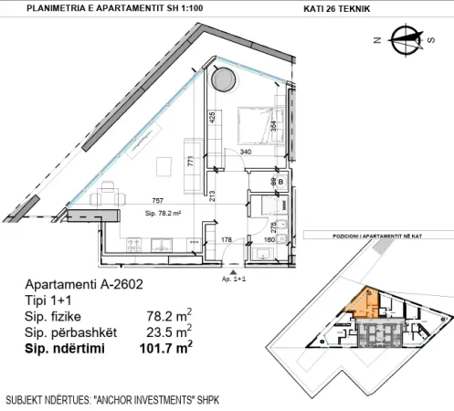 Tirane, shitet apartament 1+1 , 102 m² 250.000 € (Xhanfize Keko)