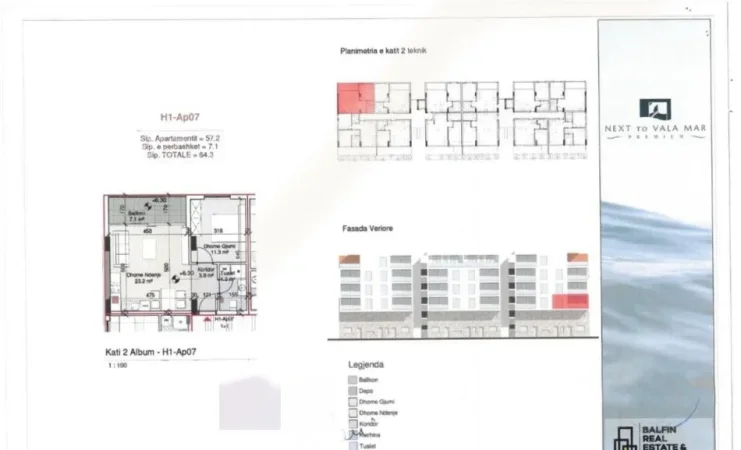 Durres, shitet apartament 1+1 Kati 2, 147.890 € (Gjiri Lalzit)