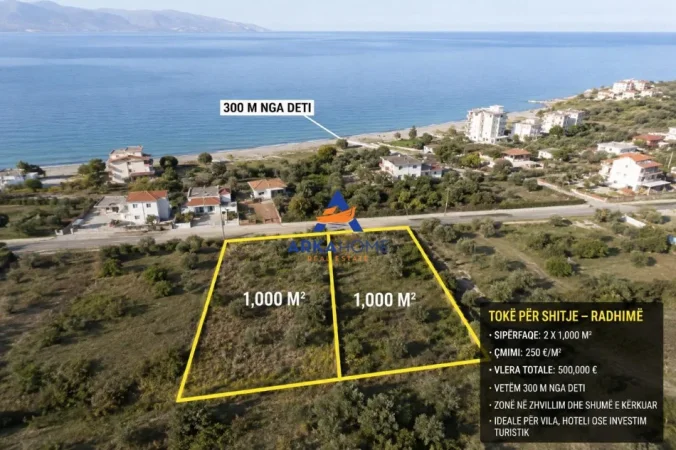 Vlore, shitet toke , 1.000 m² 250.000 € (RADHIME)