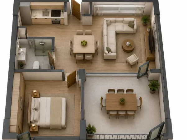Durres, shitet apartament 1+1+Ballkon Kati 1, 71 m² 215.000 € (Turquoise Marina Rezidence, Hamallaj)