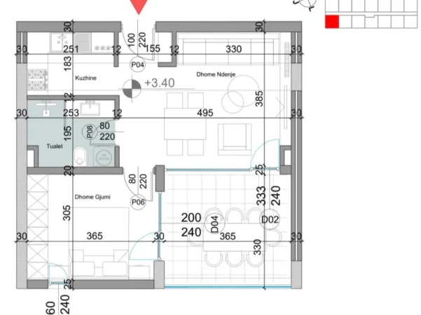 Durres, shitet apartament 1+1+Ballkon Kati 1, 71 m² 215.000 € (Turquoise Marina Rezidence, Hamallaj)