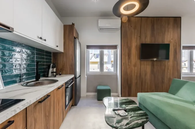 Garsoniere ME QIRA –Qendër / TAIWANI - 100% I RI 🏡✨ 30m2 (kati 5) pa Ashensorë | 50.000 Lekë/Muaj 🔥💥
